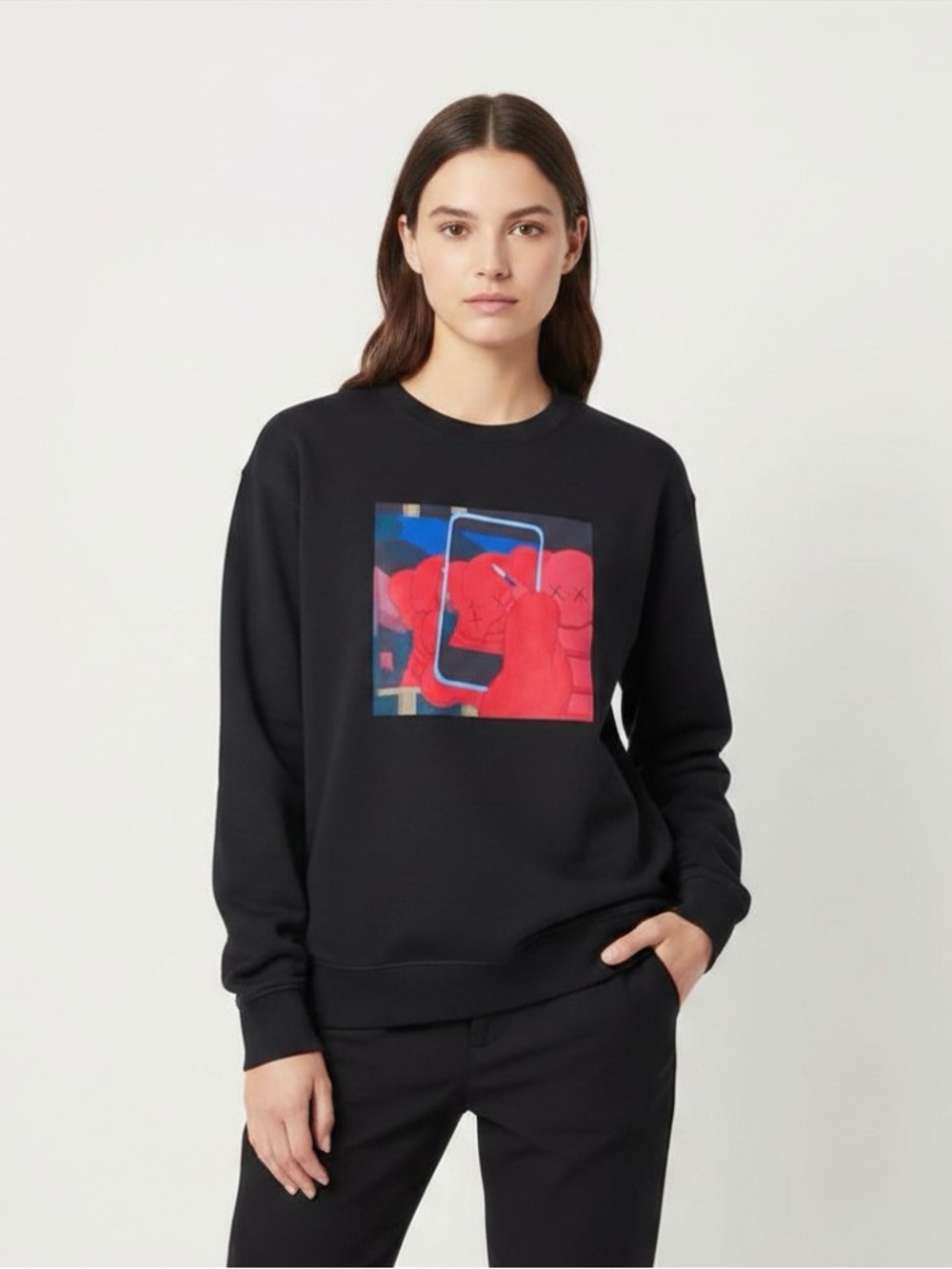 NWT | Uniqlo x KAWS x Warhol | Selfie Sweatshirt | Black/Red | Medium
